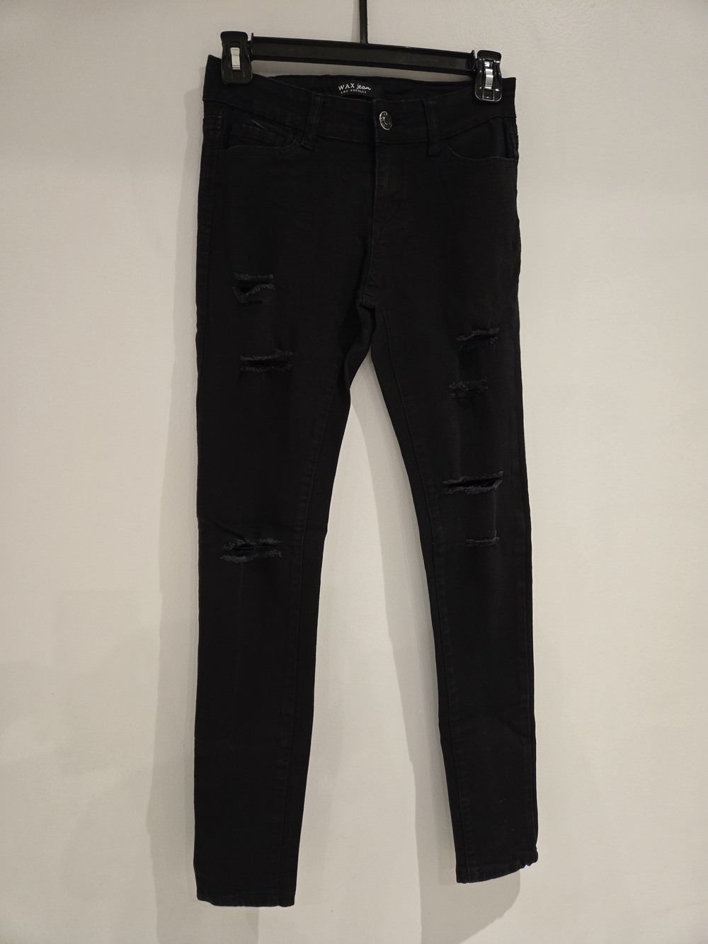 Wax Jean Women’s Black Distressed Skinny Jeans
